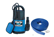 Load image into Gallery viewer, Clarke CSE 400A Submersible Pump with 10m Layflat Hose &amp; Jubilee Clip
